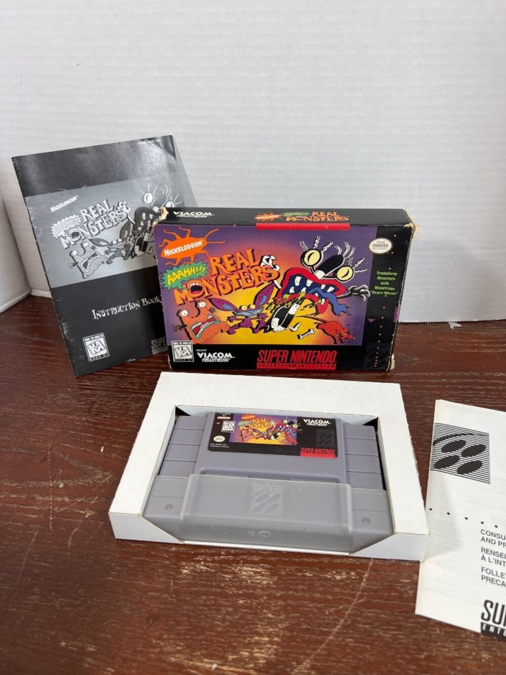 Aaahh!!! Real Monsters Nintendo SNES Game Complete In Box With Manual Tested